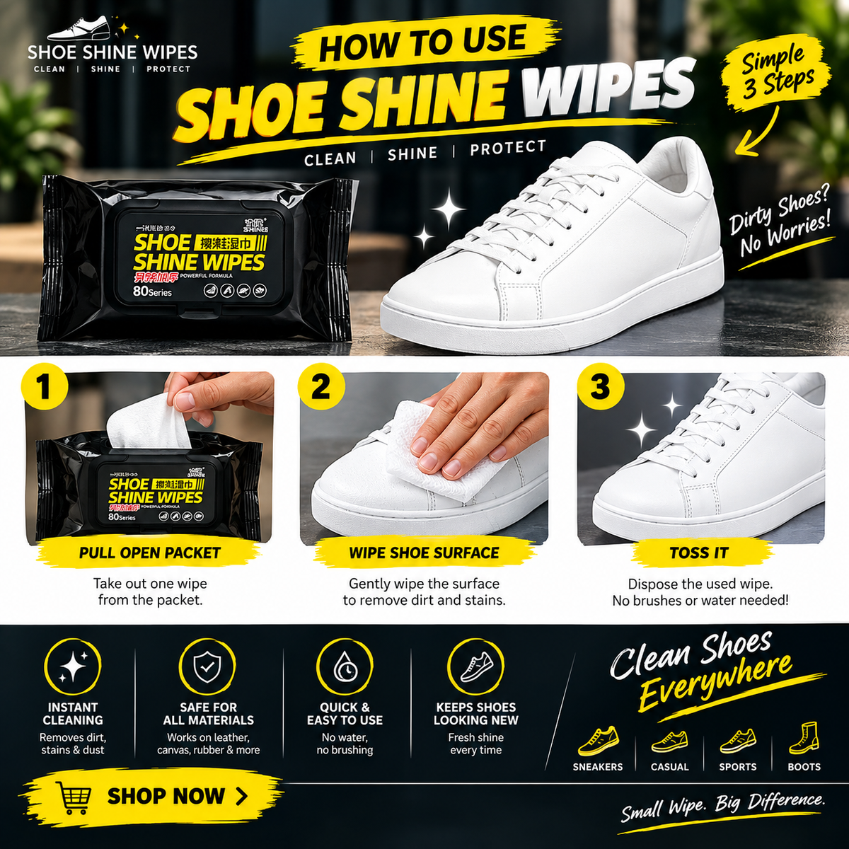 shoes cleaning wipes