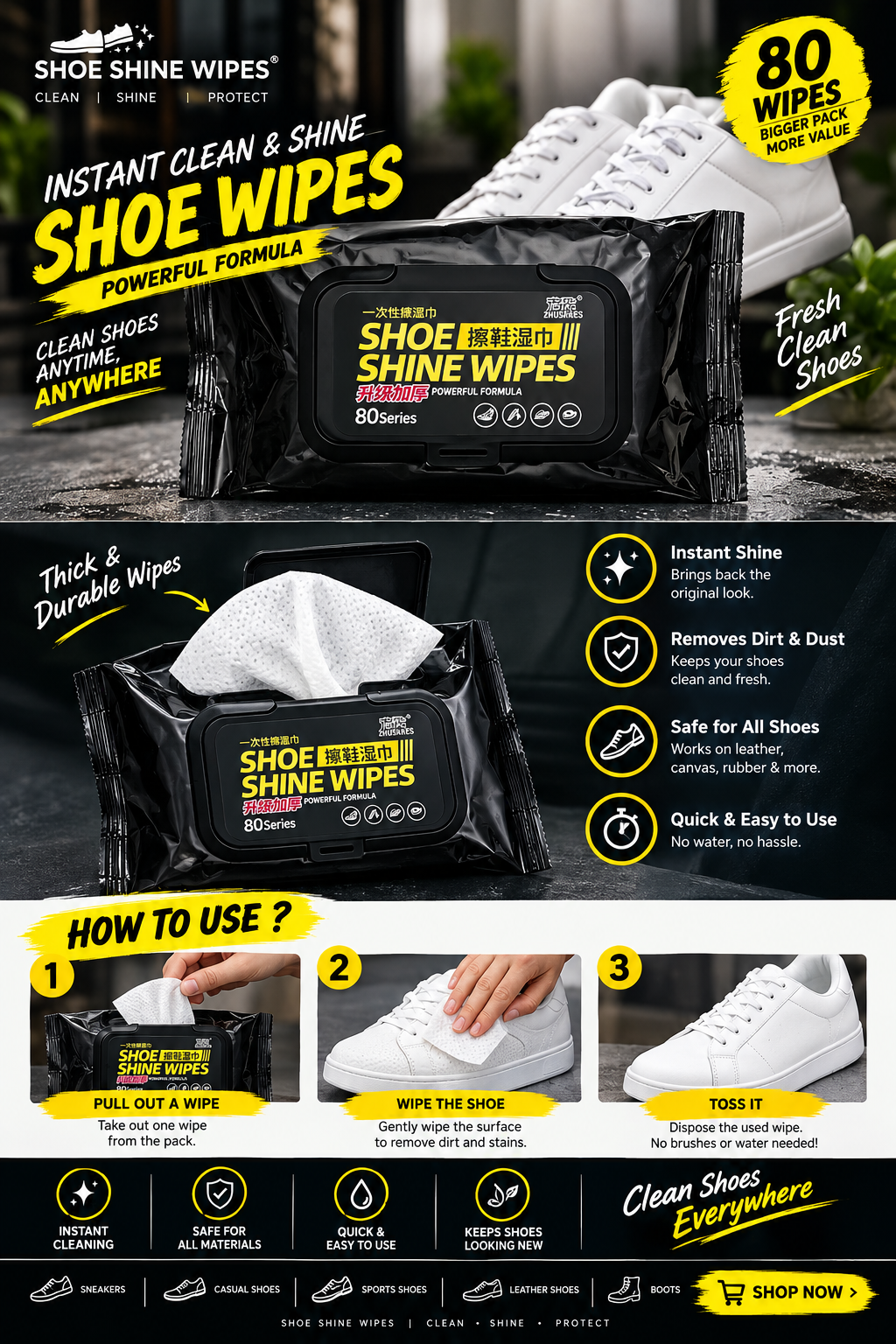 shoes cleaning wipes